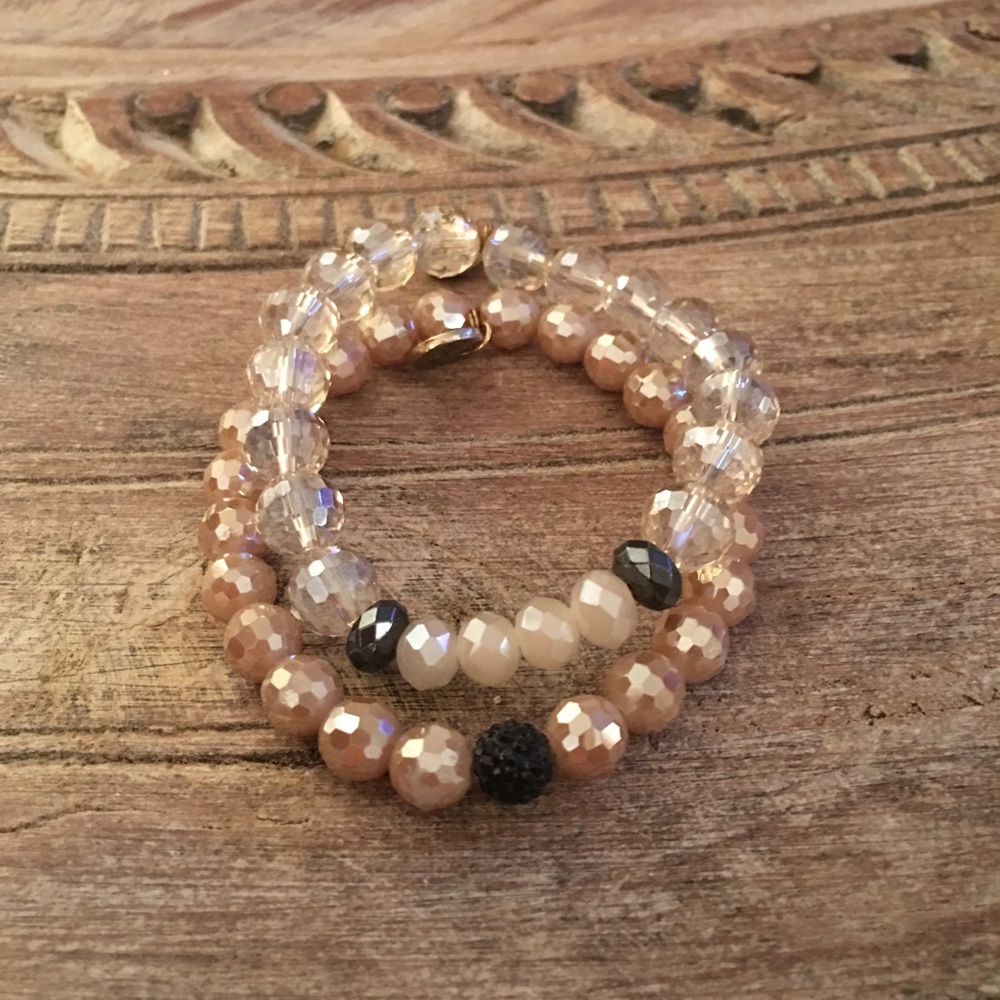 Shiny beaded bracelets